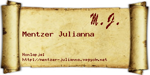 Mentzer Julianna névjegykártya